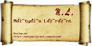 Mátyás Lóránt névjegykártya